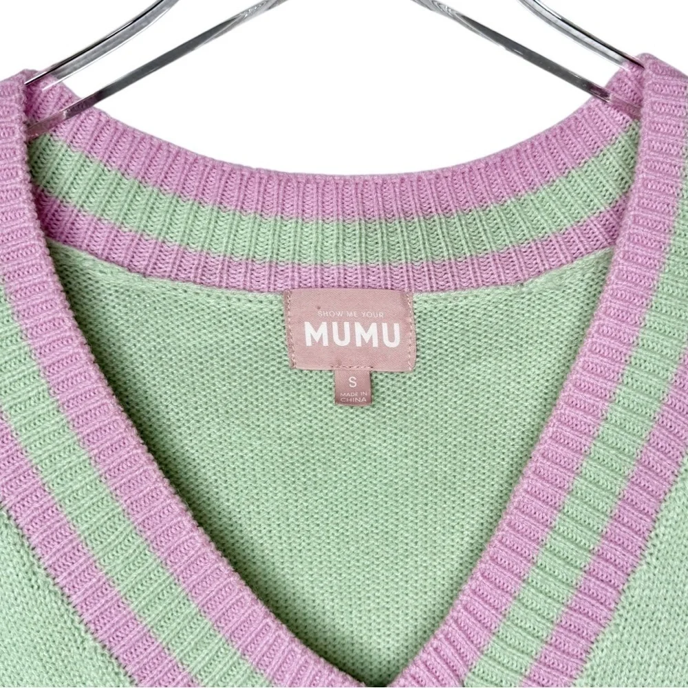 Show Me Your MuMu Hartford Coastal Women’s Preppy Tunic Sweater Mint Pink Sz S